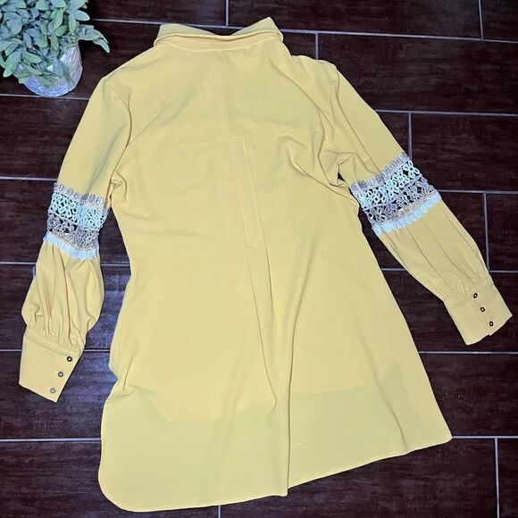 Park Macca mustard fitted Longsleeved blouse sz 46(12) - Picture 3 of 7